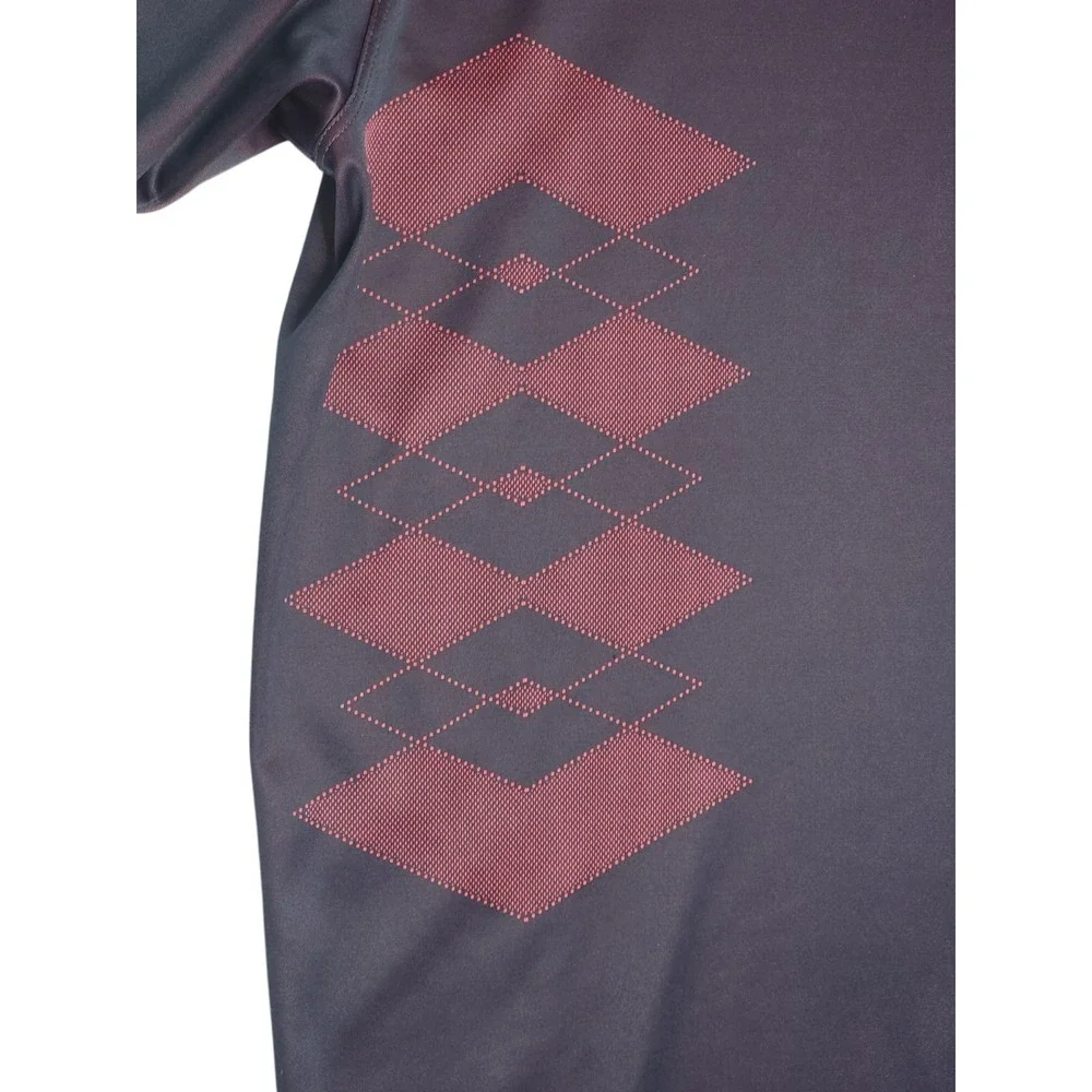 Nike Golf Polo Shirt Mens XXL Geometric Pattern‎ Black / Burgundy Active Dri-Fit